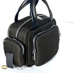 $1550 Prada Tessuto Top Handle Cargo Nylon Bag Olive Satchel 1BB061